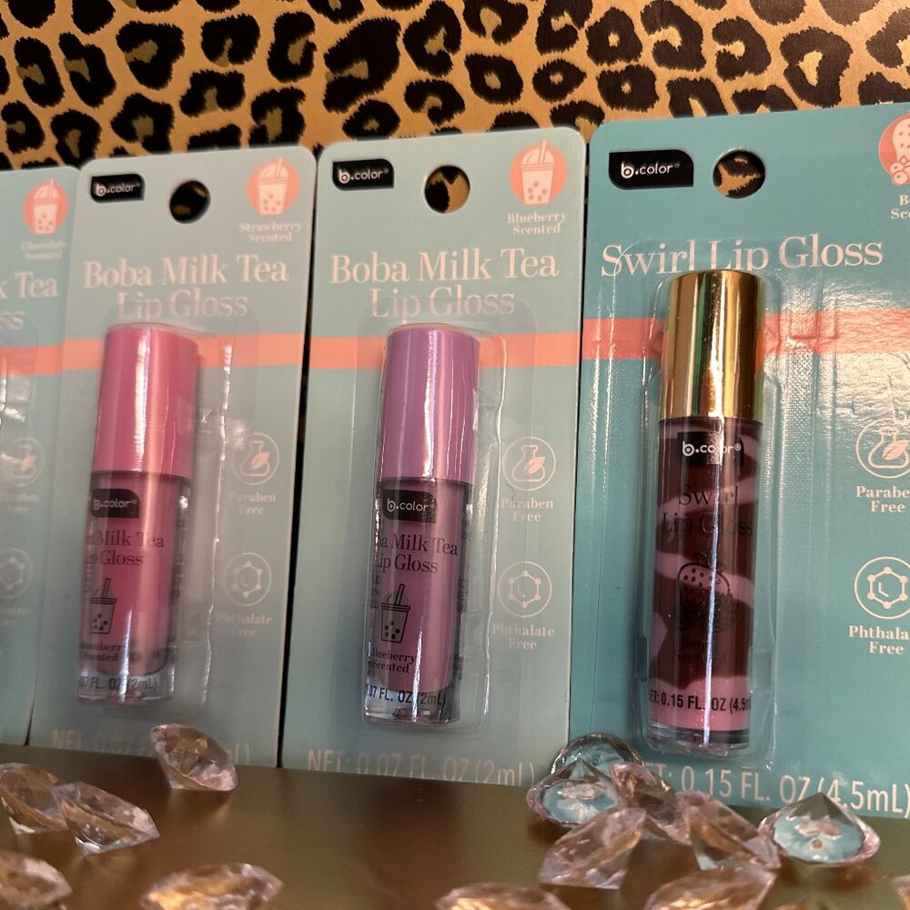 B Pure Lip Bundle*** Five Lip Glosses with Make-Up Bag - Picture 3 of 4